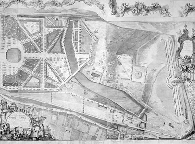 Plan of Kensington Palace (detail) by Joshua Rhodes, 1764 by George Bickham